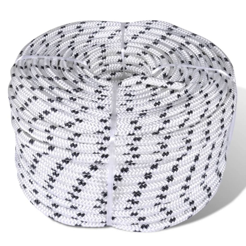 vidaXL Rollo de cuerda de barco trenzada línea poliéster 12 mm x 50 m vidaXL Rollo de cuerda de barco trenzada línea poliéster 12 mm x 50 m