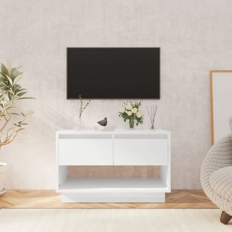 vidaXL Mueble para TV madera contrachapada blanco brillo 70x41x44 cm