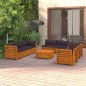 vidaXL Muebles de jardín 9 piezas con cojines madera maciza de acacia vidaXL Muebles de jardín 9 piezas con cojines madera maciza de acacia