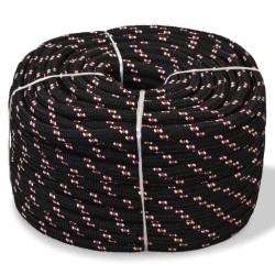 vidaXL Cuerda marina de polipropileno 6 mm 100 m negra