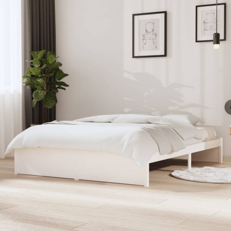 vidaXL Estructura de cama madera maciza blanca 140x200 cm