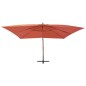 vidaXL Sombrilla lateral voladiza poste de madera terracota 400x300 cm vidaXL Sombrilla lateral voladiza poste de madera terracota 400x300 cm