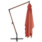 vidaXL Sombrilla lateral voladiza poste de madera terracota 400x300 cm vidaXL Sombrilla lateral voladiza poste de madera terracota 400x300 cm