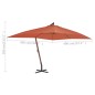 vidaXL Sombrilla lateral voladiza poste de madera terracota 400x300 cm vidaXL Sombrilla lateral voladiza poste de madera terracota 400x300 cm