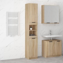 vidaXL Armario de baño madera contrachapada roble Sonoma 32x34x188,5cm