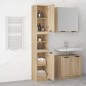 vidaXL Armario de baño madera contrachapada roble Sonoma 32x34x188,5cm vidaXL Armario de baño madera contrachapada roble Sonoma 32x34x188,5cm