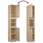 vidaXL Armario de baño madera contrachapada roble Sonoma 32x34x188,5cm vidaXL Armario de baño madera contrachapada roble Sonoma 32x34x188,5cm