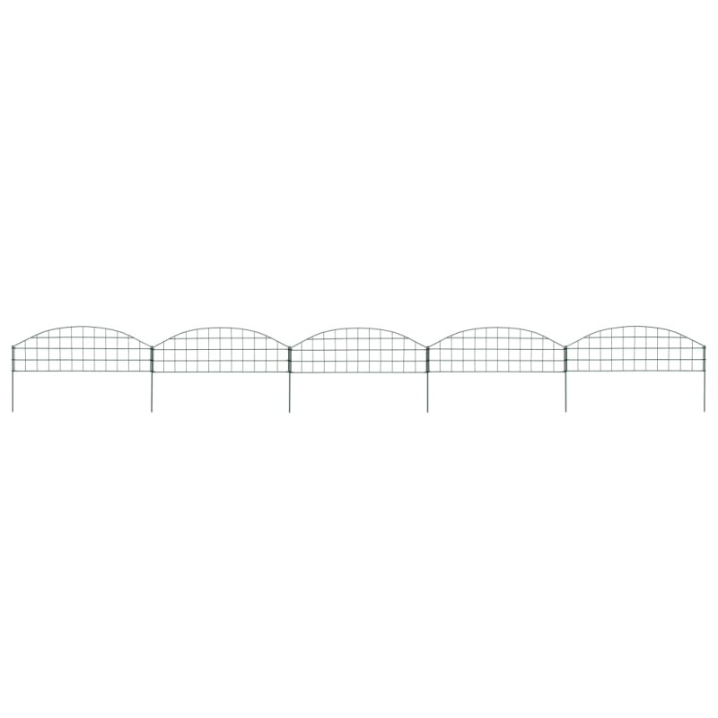 vidaXL Set de valla de jardín arqueada verde 77,3x26 cm vidaXL Set de valla de jardín arqueada verde 77,3x26 cm