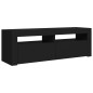 vidaXL Mueble de TV con luces LED negro 120x35x40 cm
