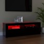 vidaXL Mueble de TV con luces LED negro 120x35x40 cm