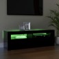 vidaXL Mueble de TV con luces LED negro 120x35x40 cm