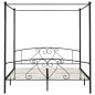 vidaXL Estructura de cama con dosel metal negro 180x200 cm vidaXL Estructura de cama con dosel metal negro 180x200 cm