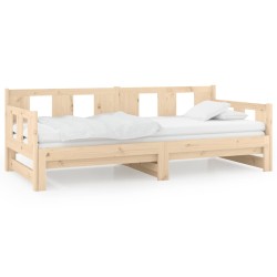 vidaXL Sofá cama extraíble madera maciza de pino 2x(80x200) cm