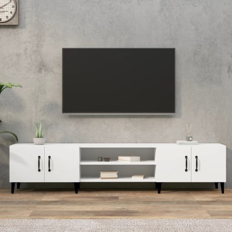 vidaXL Mueble para TV madera contrachapada blanco 180x31,5x40 cm