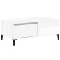vidaXL Mesa de centro madera contrachapada blanco brillo 90x50x36,5 cm vidaXL Mesa de centro madera contrachapada blanco brillo 90x50x36,5 cm