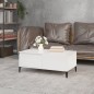 vidaXL Mesa de centro madera contrachapada blanco brillo 90x50x36,5 cm vidaXL Mesa de centro madera contrachapada blanco brillo 90x50x36,5 cm