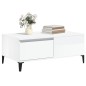 vidaXL Mesa de centro madera contrachapada blanco brillo 90x50x36,5 cm vidaXL Mesa de centro madera contrachapada blanco brillo 90x50x36,5 cm