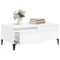 vidaXL Mesa de centro madera contrachapada blanco brillo 90x50x36,5 cm vidaXL Mesa de centro madera contrachapada blanco brillo 90x50x36,5 cm