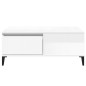 vidaXL Mesa de centro madera contrachapada blanco brillo 90x50x36,5 cm vidaXL Mesa de centro madera contrachapada blanco brillo 90x50x36,5 cm