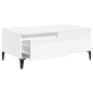 vidaXL Mesa de centro madera contrachapada blanco brillo 90x50x36,5 cm vidaXL Mesa de centro madera contrachapada blanco brillo 90x50x36,5 cm