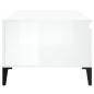 vidaXL Mesa de centro madera contrachapada blanco brillo 90x50x36,5 cm vidaXL Mesa de centro madera contrachapada blanco brillo 90x50x36,5 cm