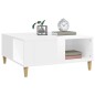 vidaXL Mesa de centro madera contrachapada blanco brillo 80x80x36,5 cm vidaXL Mesa de centro madera contrachapada blanco brillo 80x80x36,5 cm