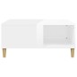 vidaXL Mesa de centro madera contrachapada blanco brillo 80x80x36,5 cm vidaXL Mesa de centro madera contrachapada blanco brillo 80x80x36,5 cm