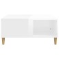 vidaXL Mesa de centro madera contrachapada blanco brillo 80x80x36,5 cm vidaXL Mesa de centro madera contrachapada blanco brillo 80x80x36,5 cm