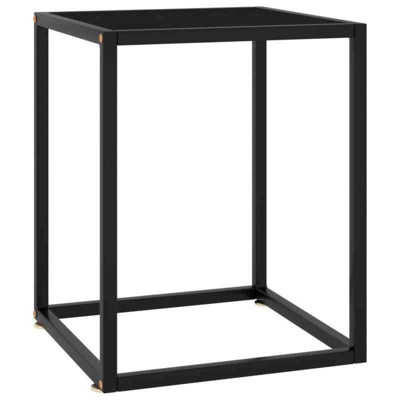 vidaXL Mesa de centro negra con vidrio negro 40x40x50 cm vidaXL Mesa de centro negra con vidrio negro 40x40x50 cm