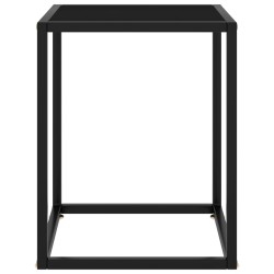 vidaXL Mesa de centro negra con vidrio negro 40x40x50 cm