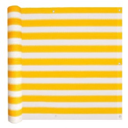 vidaXL Toldo para balcón HDPE 75x600 cm amarillo y blanco