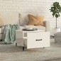 vidaXL Mesa de centro patas de metal 2 uds blanco brillo 50x50x40 cm