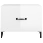 vidaXL Mesa de centro patas de metal 2 uds blanco brillo 50x50x40 cm