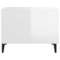 vidaXL Mesa de centro patas de metal 2 uds blanco brillo 50x50x40 cm