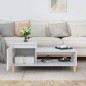 vidaXL Mesa de centro madera contrachapada blanco brillo 100x50x45 cm vidaXL Mesa de centro madera contrachapada blanco brillo 100x50x45 cm