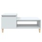 vidaXL Mesa de centro madera contrachapada blanco brillo 100x50x45 cm vidaXL Mesa de centro madera contrachapada blanco brillo 100x50x45 cm