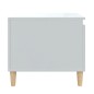 vidaXL Mesa de centro madera contrachapada blanco brillo 100x50x45 cm vidaXL Mesa de centro madera contrachapada blanco brillo 100x50x45 cm