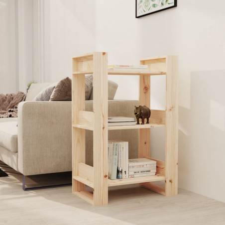 vidaXL Estantería/divisor de espacios madera maciza pino 60x35x91 cm