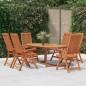 vidaXL Juego de comedor para jardín 7 pzas madera maciza de eucalipto vidaXL Juego de comedor para jardín 7 pzas madera maciza de eucalipto
