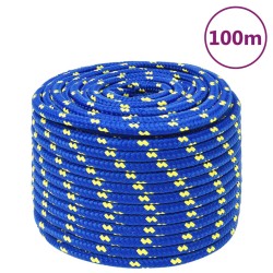 vidaXL Cuerda de barco polipropileno azul 12 mm 100 m