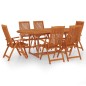 vidaXL Juego de comedor para jardín 7 pzas madera maciza de eucalipto vidaXL Juego de comedor para jardín 7 pzas madera maciza de eucalipto