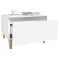vidaXL Mesa auxiliar de madera contrachapada blanco 50x46x35 cm
