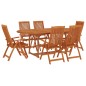 vidaXL Juego de comedor para jardín 7 pzas madera maciza de eucalipto vidaXL Juego de comedor para jardín 7 pzas madera maciza de eucalipto