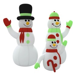 vidaXL Familia de muñecos de nieve inflables con LED 360 cm
