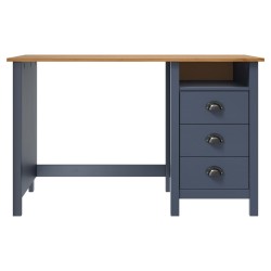 vidaXL Escritorio Hill con 3 cajones madera de pino gris 120x50x74 cm
