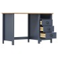vidaXL Escritorio Hill con 3 cajones madera de pino gris 120x50x74 cm vidaXL Escritorio Hill con 3 cajones madera de pino gris 120x50x74 cm