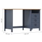 vidaXL Escritorio Hill con 3 cajones madera de pino gris 120x50x74 cm vidaXL Escritorio Hill con 3 cajones madera de pino gris 120x50x74 cm