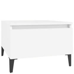 vidaXL Mesa auxiliar de madera contrachapada blanco 50x46x35 cm