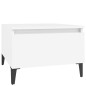 vidaXL Mesa auxiliar de madera contrachapada blanco 50x46x35 cm
