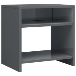vidaXL Mesita de noche madera contrachapada gris brillante 40x30x40cm